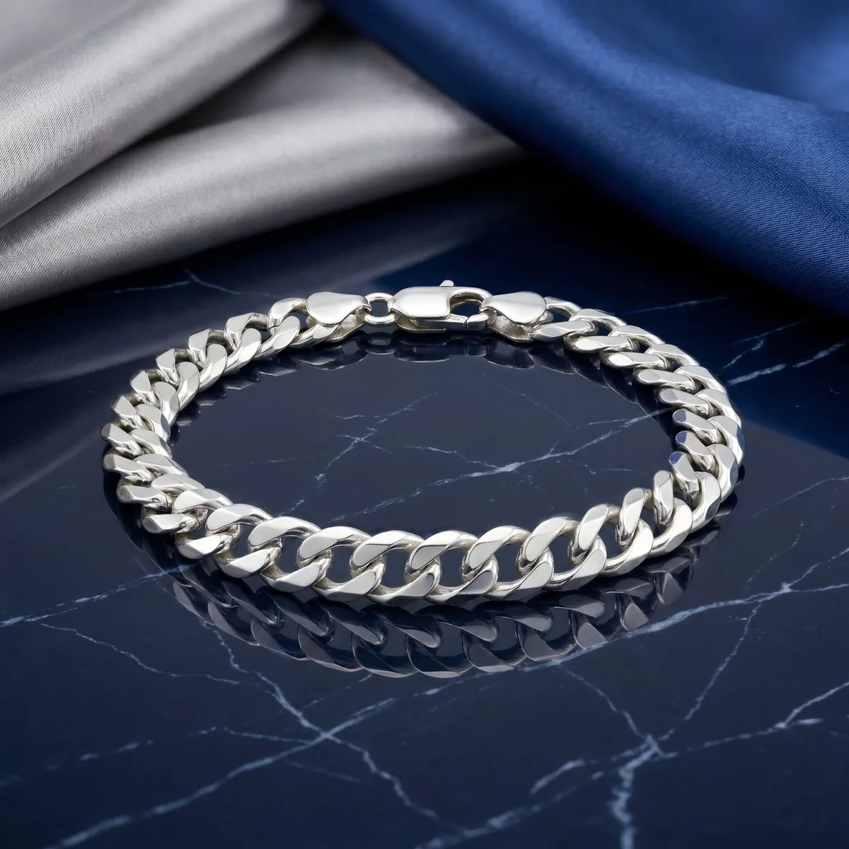 Solid Silver Curb / Cuban Link Bracelet