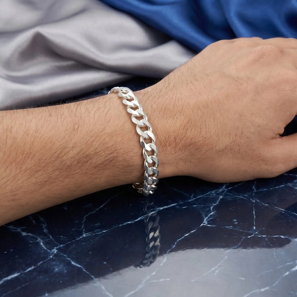 Solid Silver Curb / Cuban Link Bracelet image 3