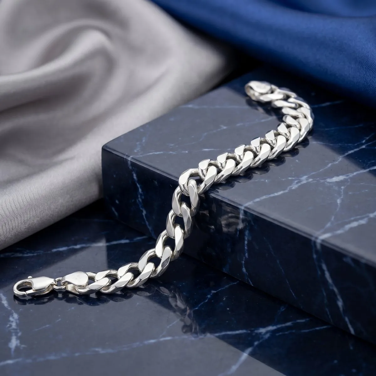 Solid Silver Curb / Cuban Link Bracelet image 4
